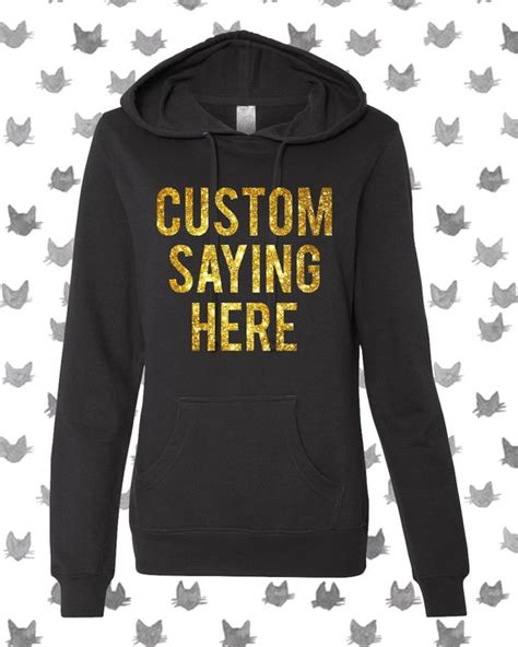 Custom Hoodie Sweater With Glitter Print Other Colors To
