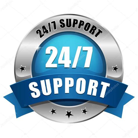 Blue 24 Hour Support Button Stock Vector Image By ©newartgraphics 30841849