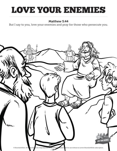 Matthew 5 Love Your Enemies Sunday School Coloring Pages | Sharefaith Kids