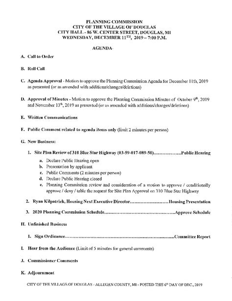 Planning Commission Agenda Packet December 11 2019 The City Of The