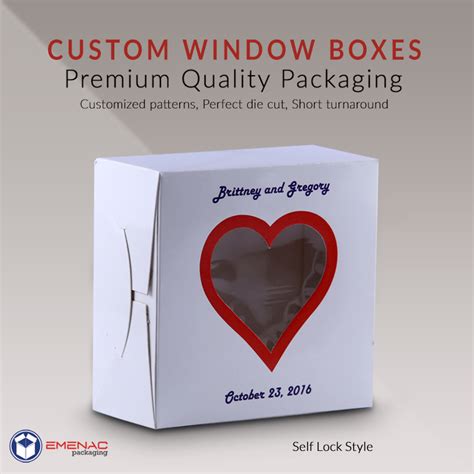 A custom window box, crafted from the fine quality material can present your product in its most flattering form. Custom Window Boxes for Bakery Products # ...