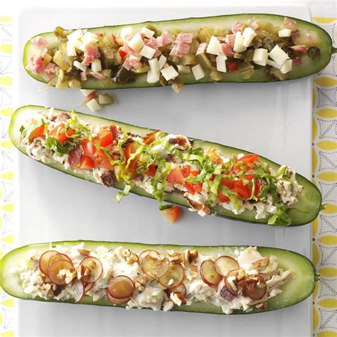 Cucumber Salad Boats Recipe Scoop Out The Seeds And Fill Fresh Cucumbers With Your Favorite