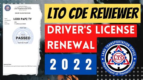 Lto Cde Online Exam Reviewer 2022 Drivers License Renewal Youtube