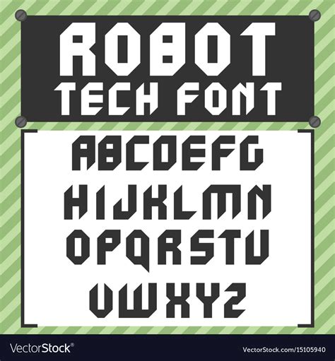 Robotic Font In Flat Style Royalty Free Vector Image