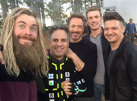 Chris Evans Robert Downey Jr Share Avengers Endgame Behind The