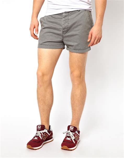 Lyst Asos Chino Shorts In Shorter Length In Gray For Men