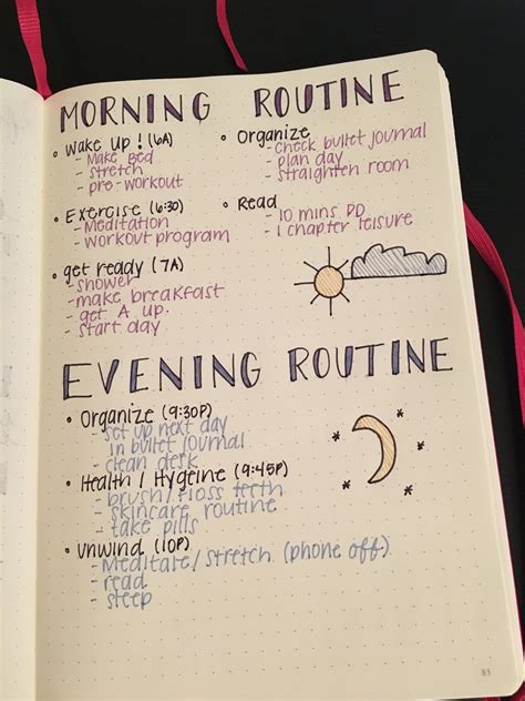 Bullet Journal Morning And Evening Routine Bullet Journal Inspiration