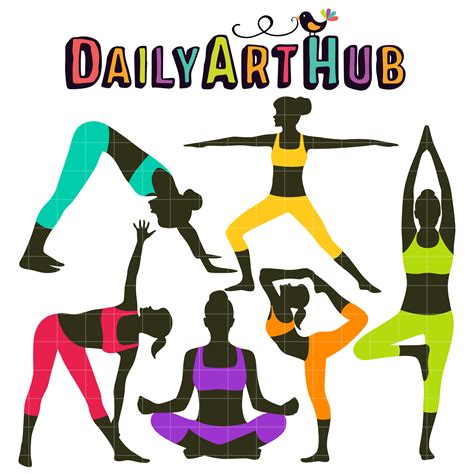 Yoga Poses Clip Art Set Daily Art Hub Free Clip Art Everyday