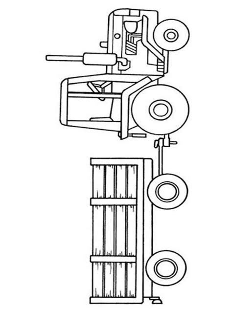 Tractor With Trailer Coloring Page Funny Coloring Pages