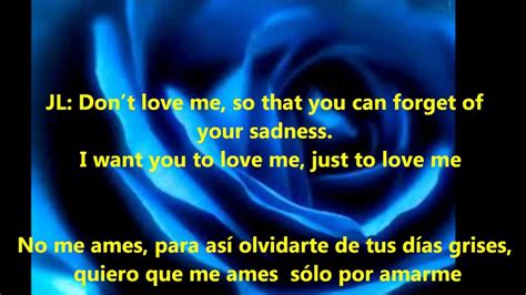 No Me Ames Duet By Jennifer Lopez And Marc Anthony With Spanishenglish Lyrics Youtube