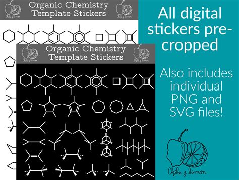Organic Chemistry Stencil Template Pre Cropped Digital Etsy