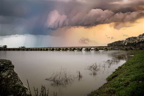 Storm Clouds Over The Dusk Lake Landscape Image Free