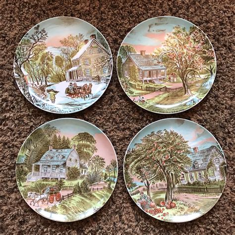 Vintage ~ Currier And Ives ~ 1869 American Homestead ~ Four Seasons