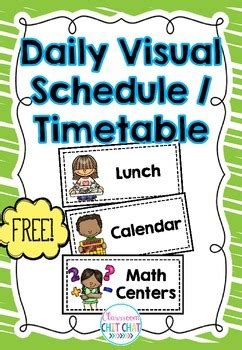 daily visual schedule timetable  classroom chit