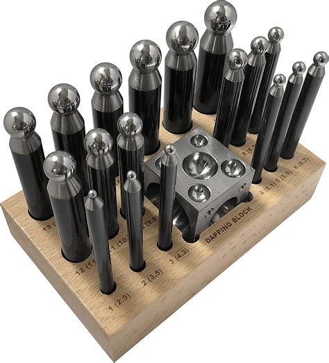 18 Pc Doming Block And Punch Set Made Of Steel Dapping Craft Metal