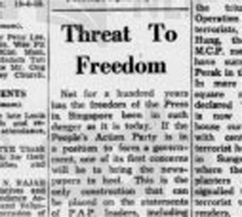 First published on july 15, 1845, the straits times is the most widely read newspaper in singapore. Singapore Rebel : The day Straits Times defended press freedom