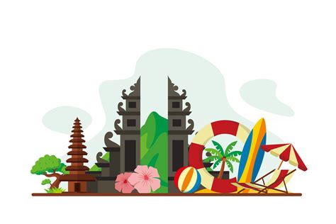 Bali Travel Flat Design Illustration Graphic By Lartestudio · Creative