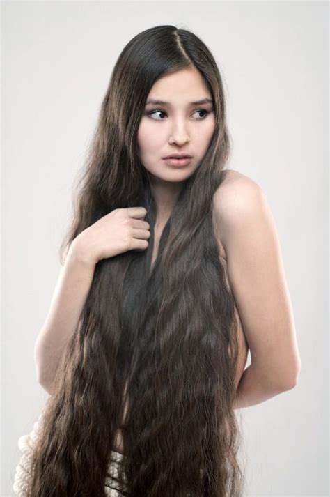 Beautiful Girl With Very Long Dark Brown Wavy Hair