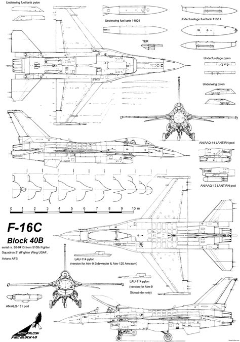 General Dynamics F 16c Falcon Block 40 Free Plans