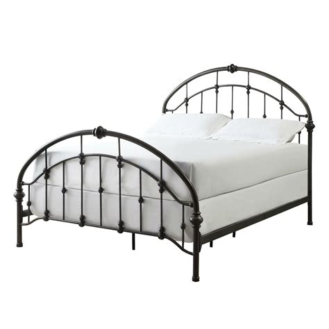 King Size Antique Dark Bronze Metal Bed With Arch Headboard And