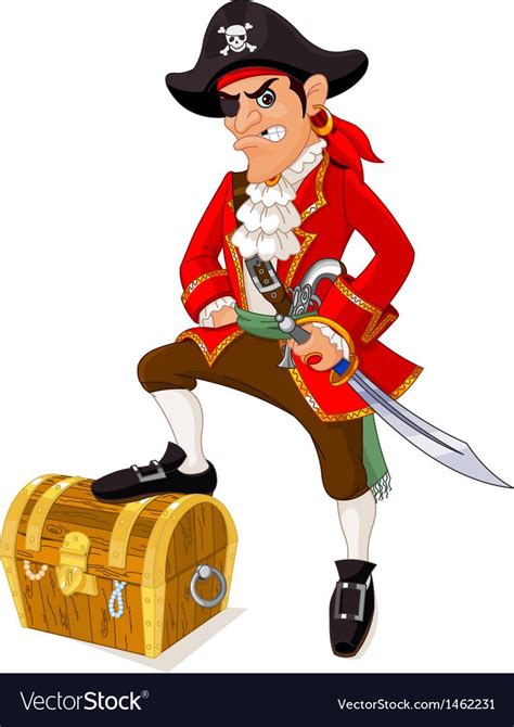 Cartoon Pirate Royalty Free Vector Image Vectorstock Пираты Пиратская тема Мультяшные рисунки