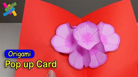 Origami Pop Up Card How To Fold Paper Flowers Popup Card Diy How
