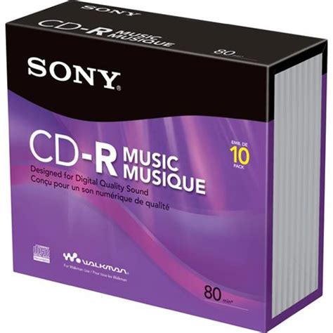 Sony Cd R Music Recordable Compact Disc 10 Pack 10crm80r Bandh