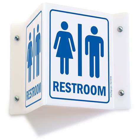 Projecting Unisex Bathroom Sign | Free PDF, SKU: S-4593 png image