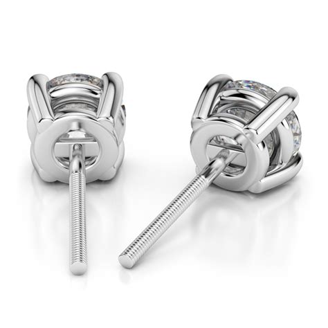 Four Prong Earring Settings Round In White Gold