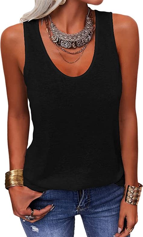 Aftermarket Worry Free Dellytop Women Summer Scoop Neck Tank Tops Sleeveless Loose Fit Shirts