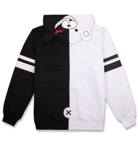 Danganronpa Monokuma Black White Bear Cosplay Unisex Jacket Hoodie