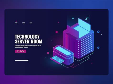 Free Vector Server Room Icon Datacenter And Database Access Concept