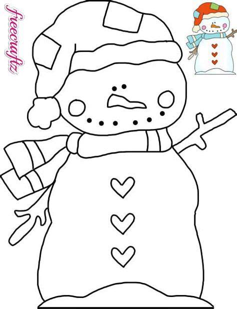 Snowman Template Wearing A Stocking Cap And Scarf Christmas