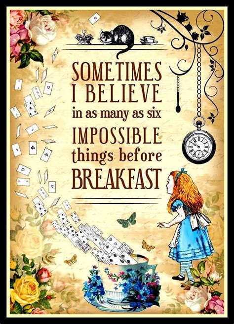 Alice In Wonderland Quote Impossible Things Before Breakfast Fridge