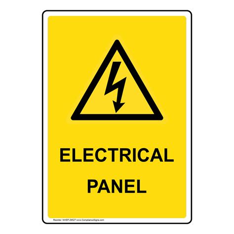 Portrait Electrical Panel Sign With Symbol Nhep 29527