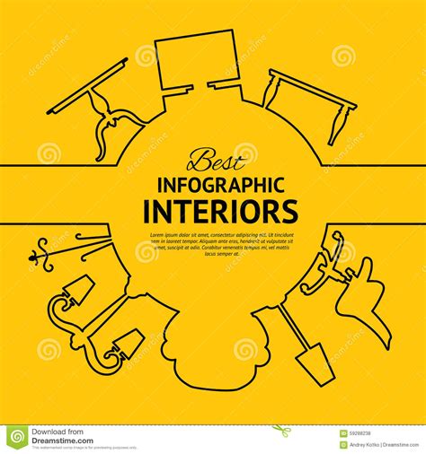 Interior Circle Infographics Stock Vector Illustration Of Book