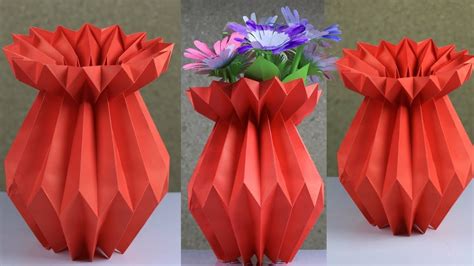 How To Make A Paper Flower Vase Very Easy And Simple Method Paper