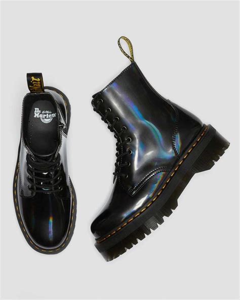 Jadon Hologram Leather Platform Boots Dr Martens