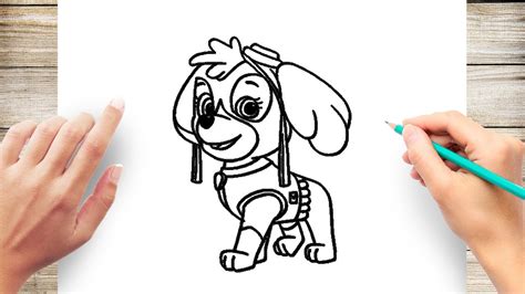 How To Draw Skye From Paw Patrol Step By Step Youtube