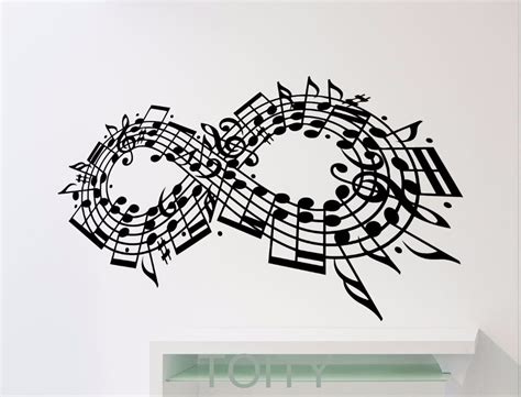 Music Notes Infinity Sign Wall Decal Treble Clef Notation Studio Vinyl