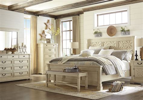Ashley furniture goes the extra mile to package, protect and deliver your purchase in a timely manner. Bolanburg White Louvered Panel Bedroom Set, B647-54-77-96 ...