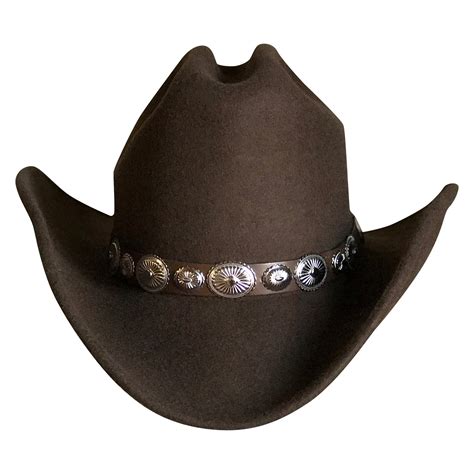Rockmount Crushable Brown Felt Cowboy Concho Hat
