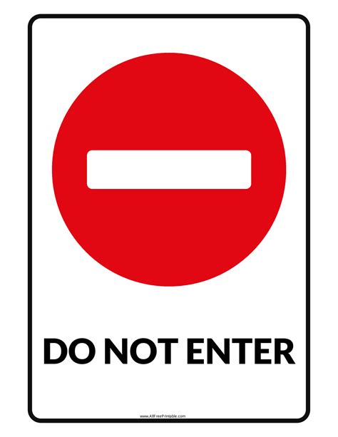No Entry Signs Poster Template Free Printable No Entry Sign Free