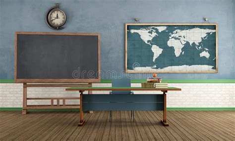 Retro Classroom Without Student Stock Illustration Image 41835640