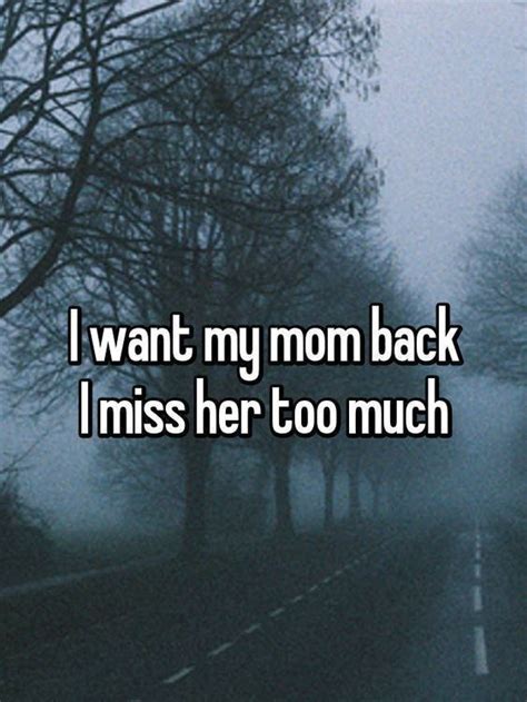 The Words I Want My Mom Back I Miss Her Too Much On A Foggy Road