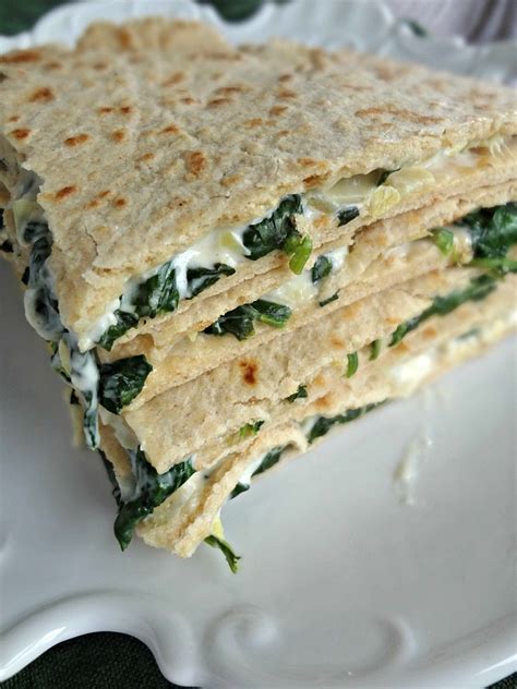 In a large 12 inch frying pan over medium heat combine olive oil and cream cheese until cream cheese has melted, about 2 to 3 minutes. The Cooking Actress: Spinach & Artichoke Quesadillas