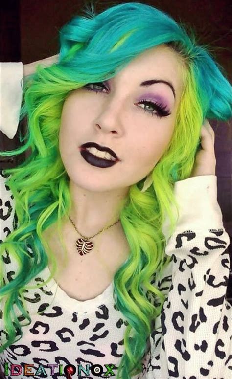 Details about two tone color black and neon green extension braiding hair. hannah hospital | Green hair, Neon green hair, Green hair ...