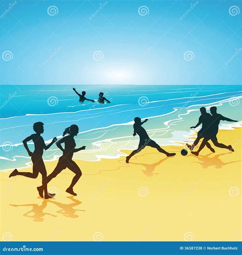 People Playing Sports On A Beach Royalty Free Stock Photos Image