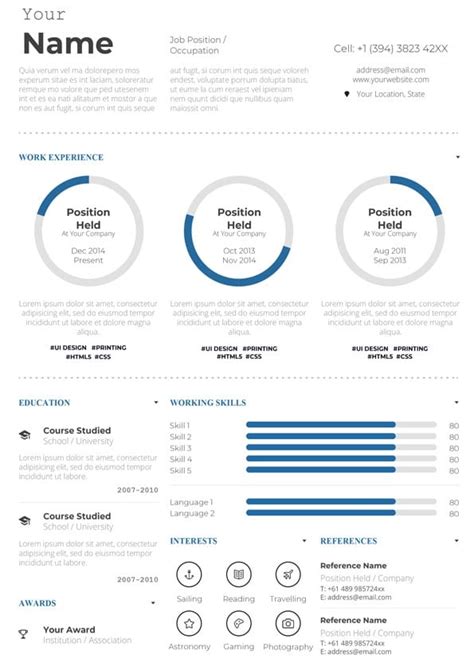 Infographic Resume Template Free