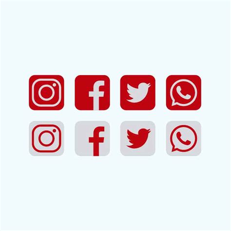 Red Social Media Icons Collection Free Vector Download